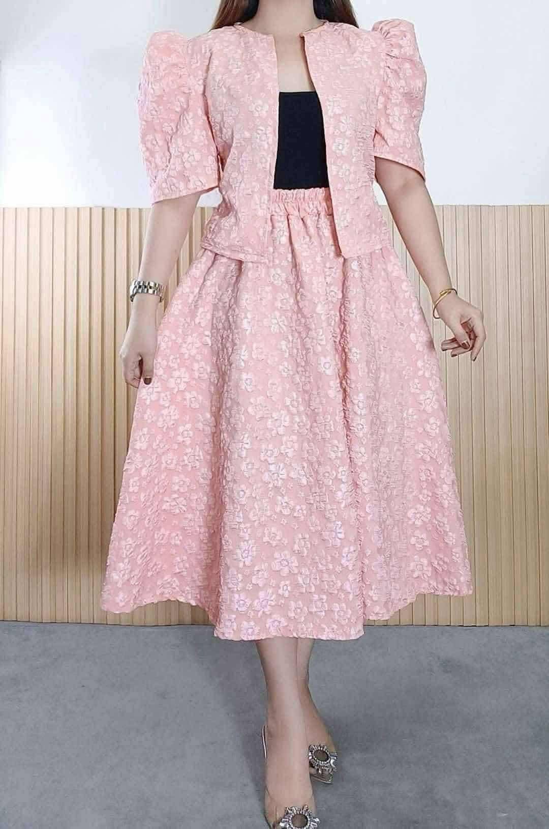 Plus Size Filipiniana Bolero Top and Midi &nbsp;Skirt Coords