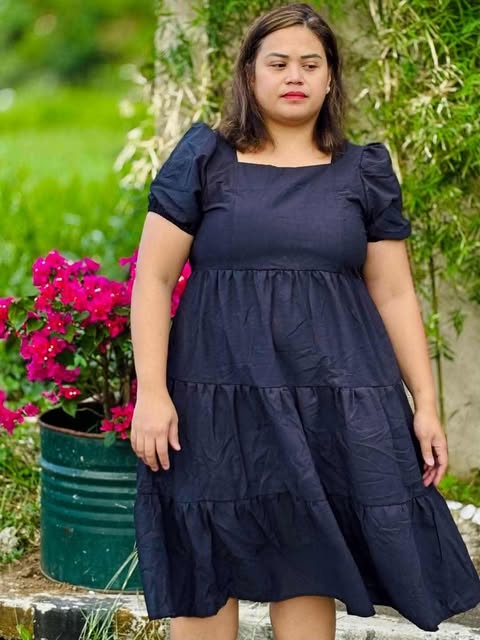 Plus Size Cathy Puff Midi Dress