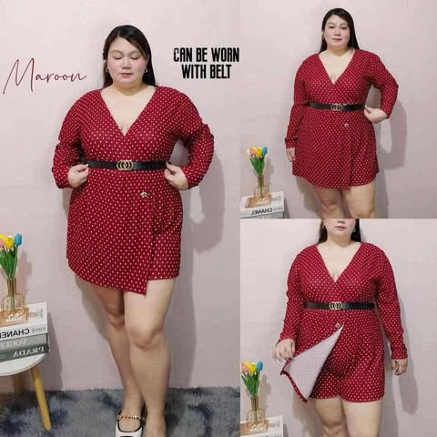 Plus Size Lucille Longsleeve Romper