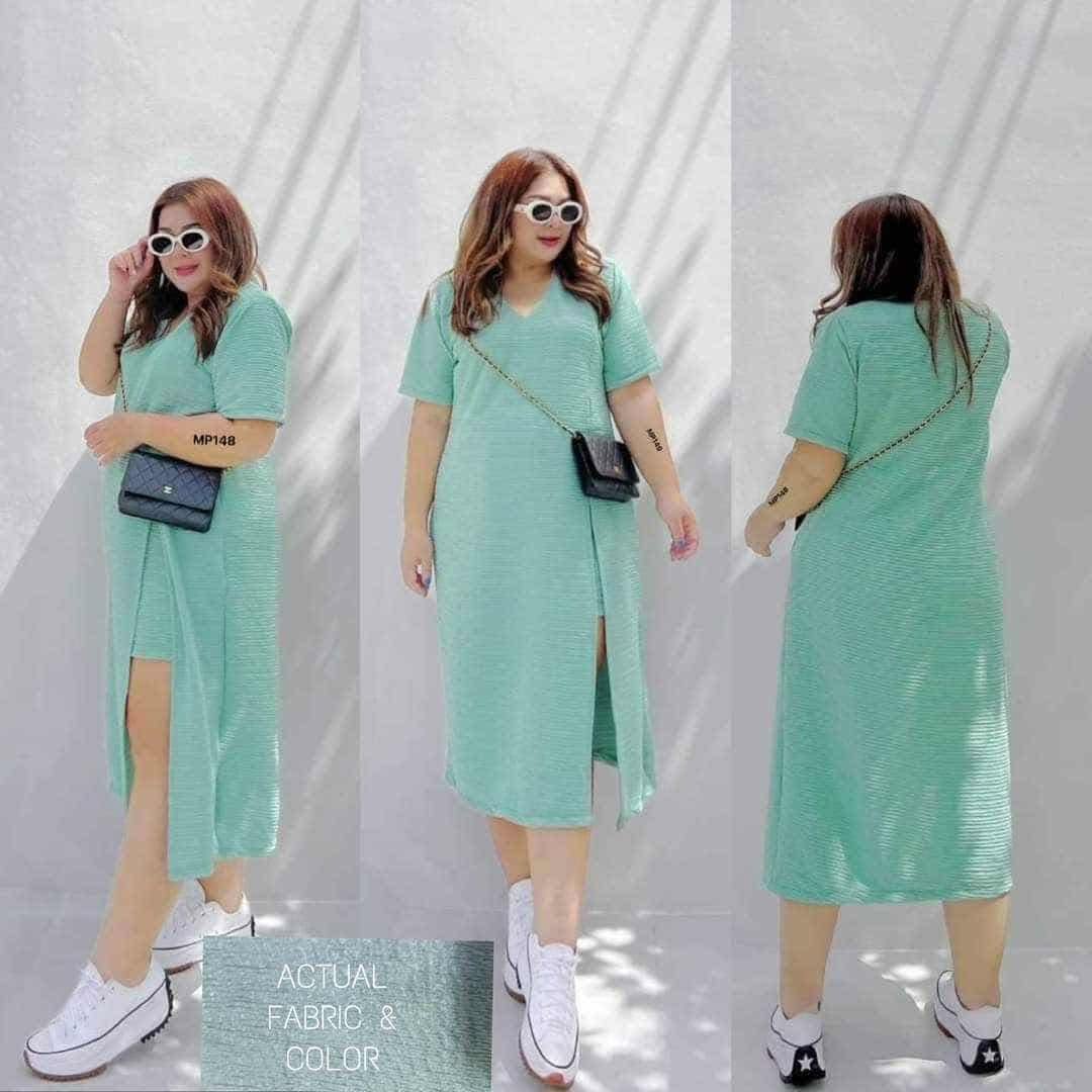 Plus Size Camille Slit Dress With Shorts