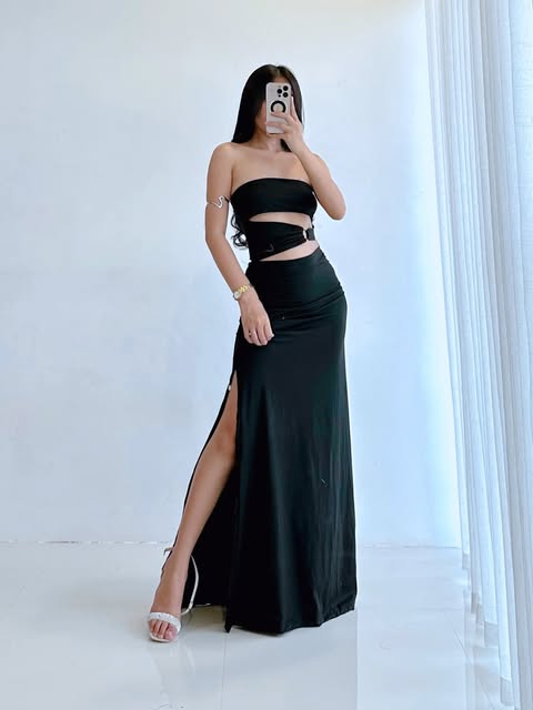 Marina Tube Maxi Slit Dress