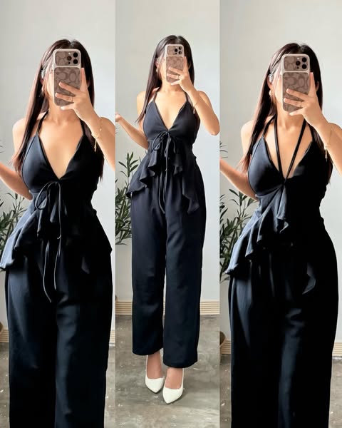 Beverly Padded Ruffles Top and Pants Coords