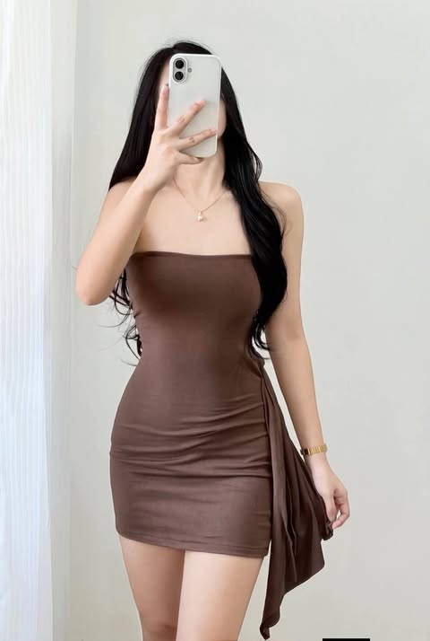 Zephy Tube Bodycon Mini Dress Double Lining Front and Back