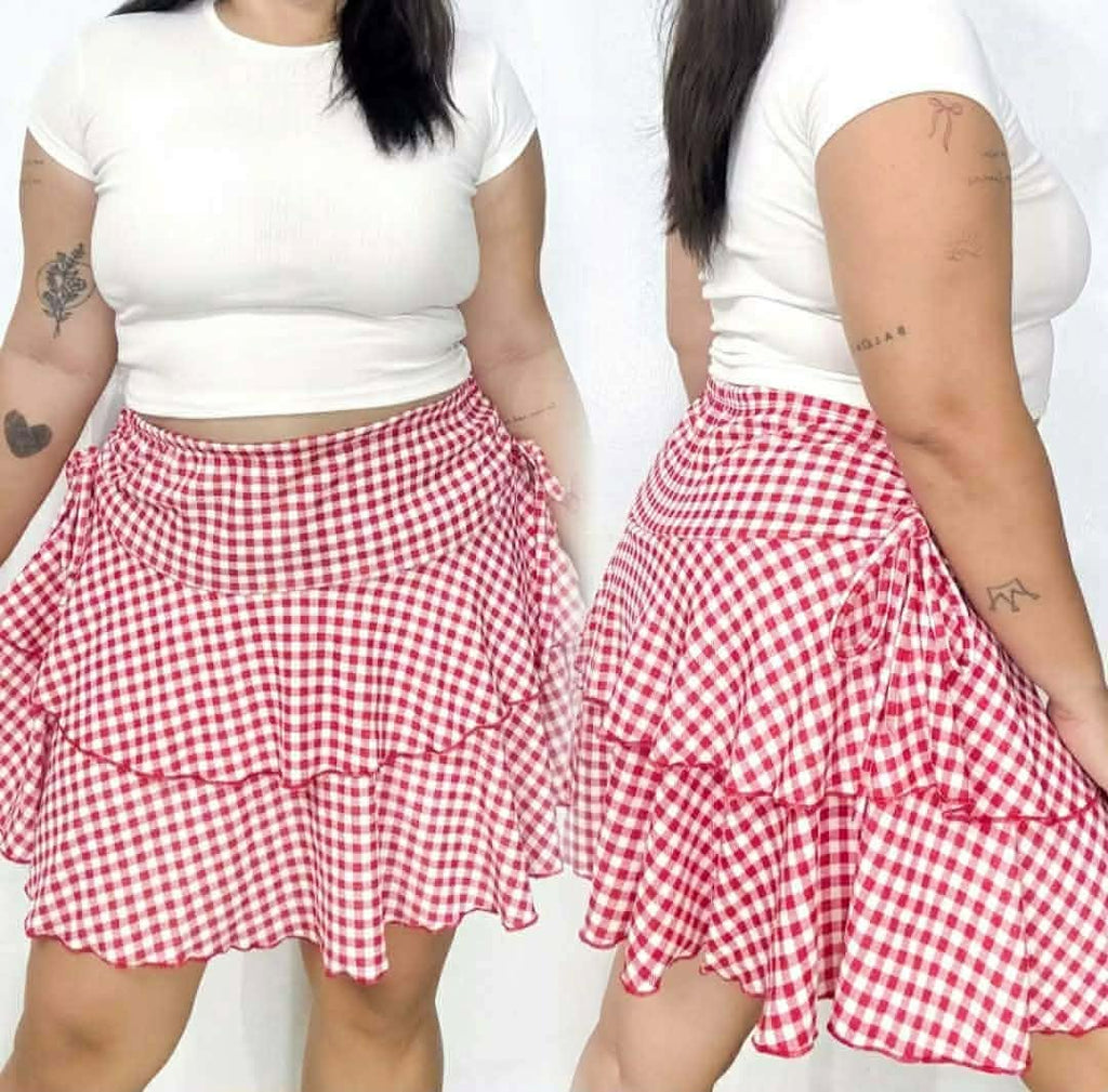 Plus Size Zenny Layered Skort Plain