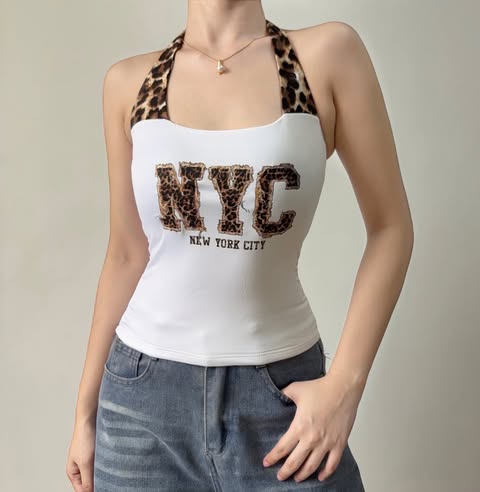Baddie Halter Top Double Lining Front