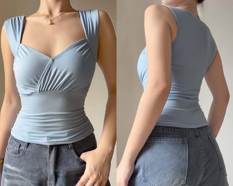 Ashley Sleeveless Top Double Lining Front