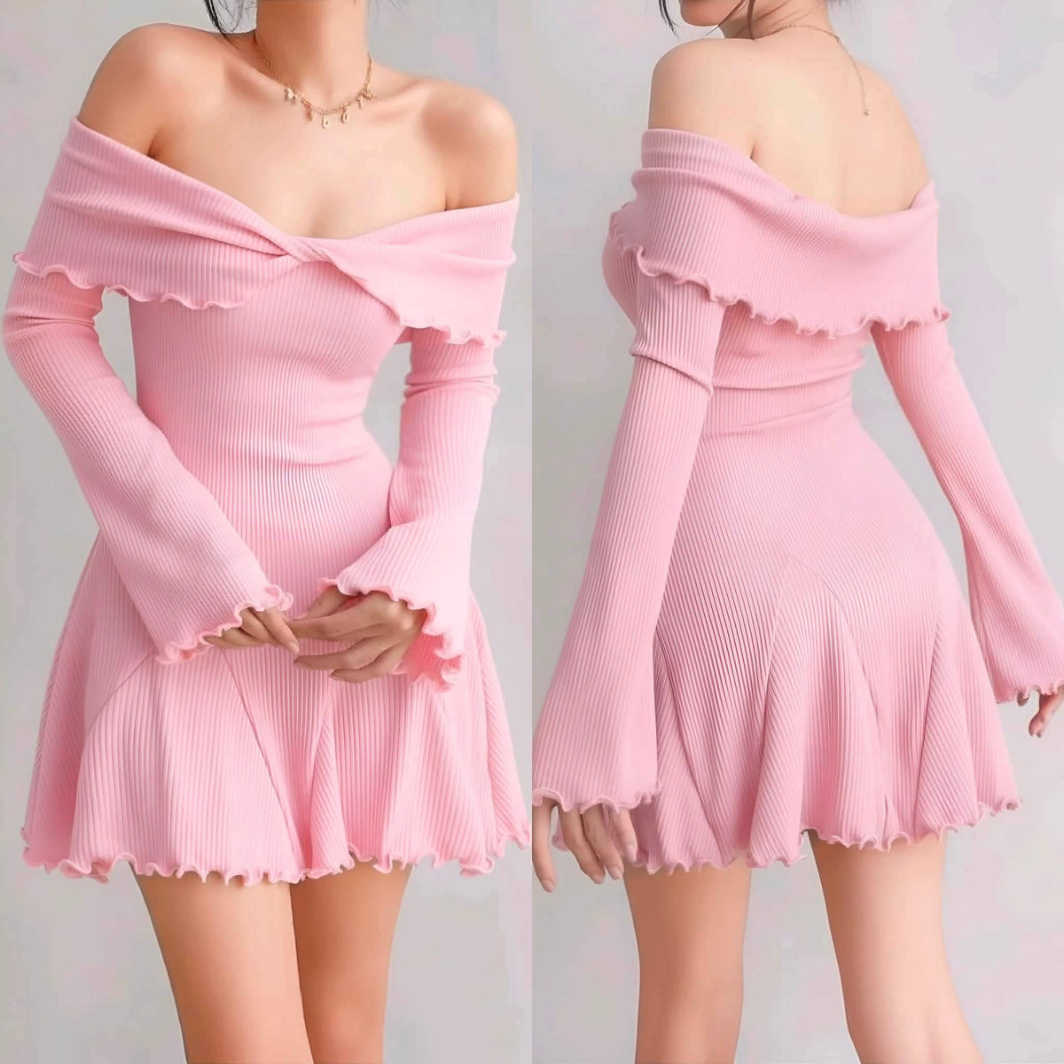 Rosa Offshoulder Longsleeve Mini Dress