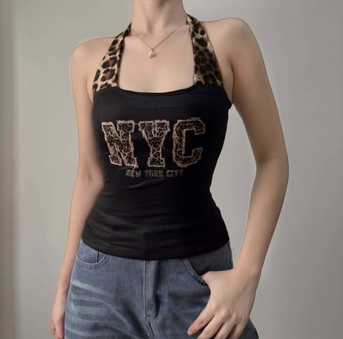 Baddie Halter Top Double Lining Front