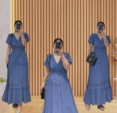 Carmen Vneck Maxi Dress