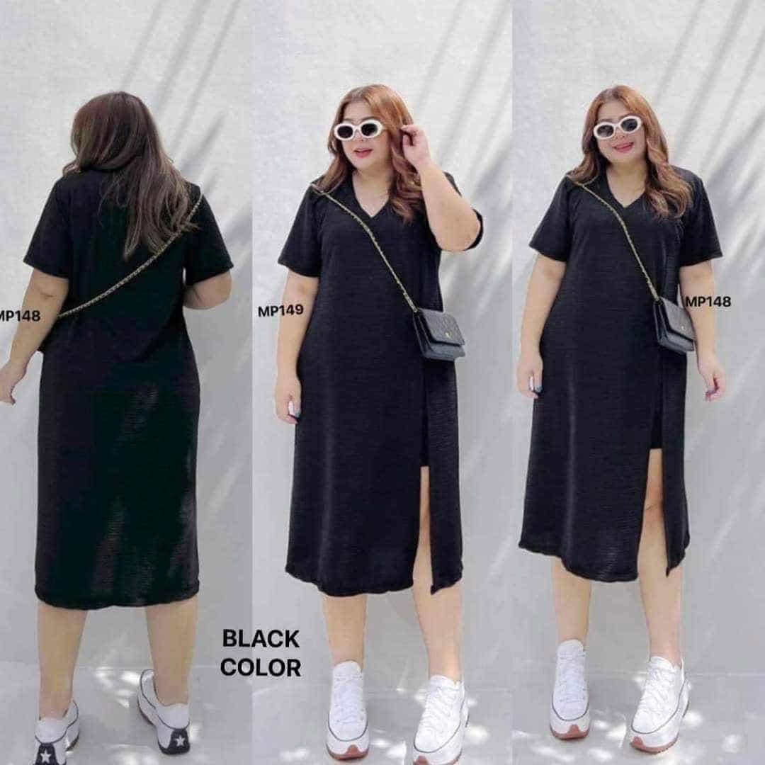 Plus Size Camille Slit Dress With Shorts