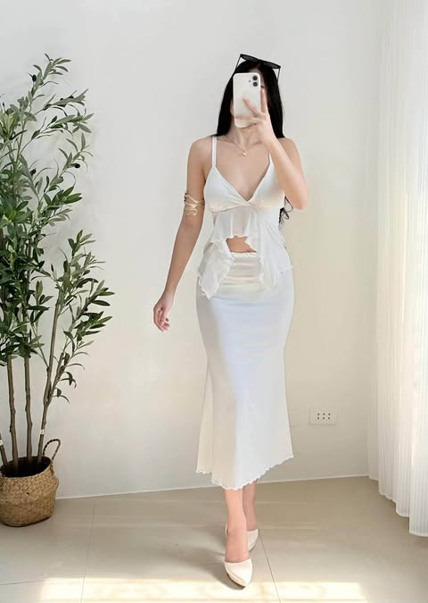 Jasmine Padded Ruffles Top and Skirt Coords