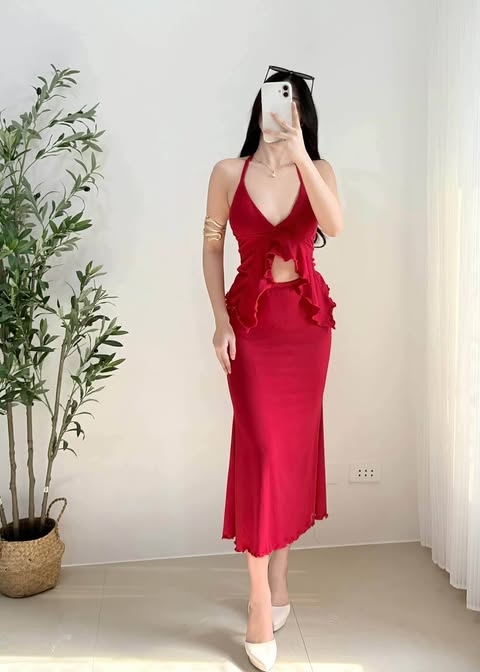 Jasmine Padded Ruffles Top and Skirt Coords