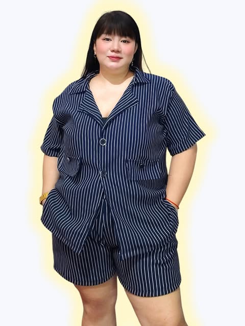 Plus Size Drake Blazer Top And Shorts Coords