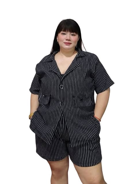 Plus Size Drake Blazer Top And Shorts Coords