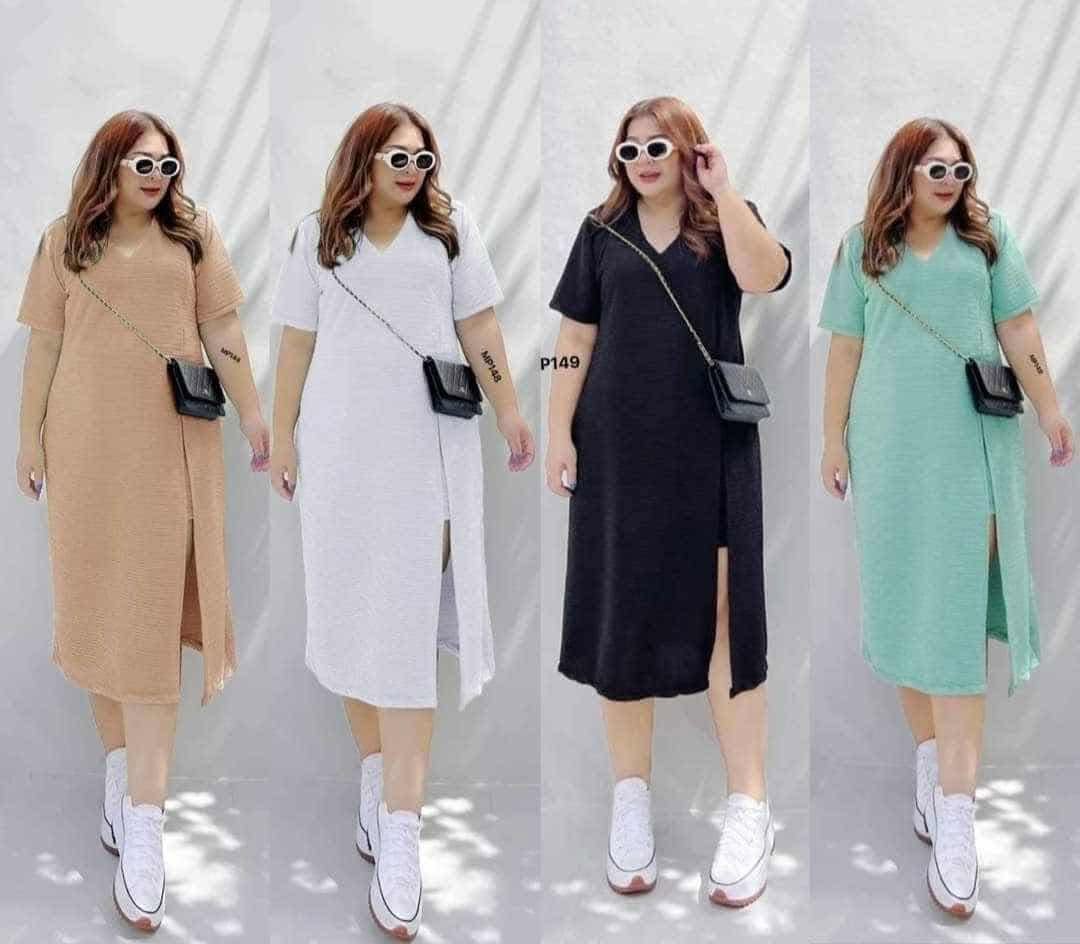 Plus Size Camille Slit Dress With Shorts