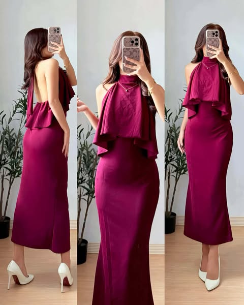 Ayna Halter Backless Maxi Dress