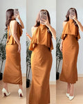 Ayna Halter Backless Maxi Dress