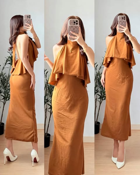 Ayna Halter Backless Maxi Dress