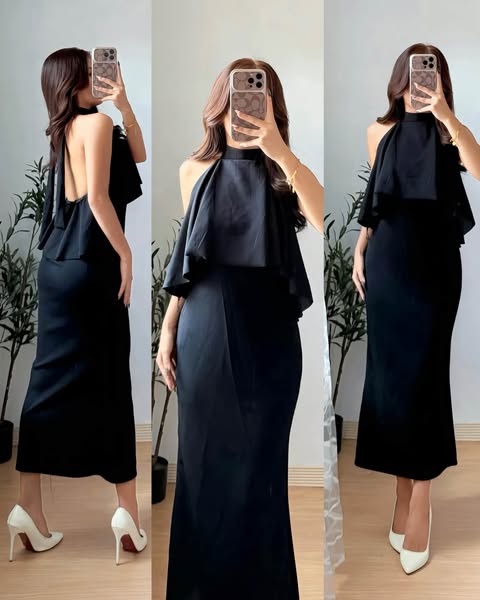 Ayna Halter Backless Maxi Dress