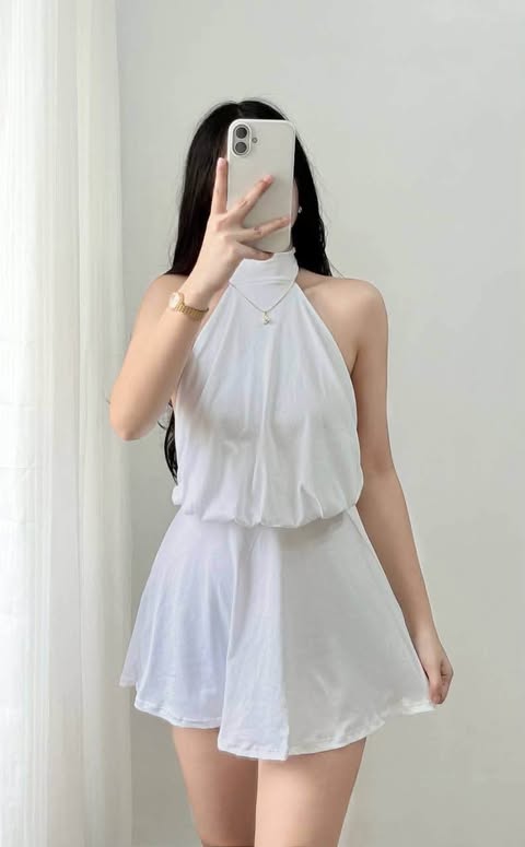Connie Halter Backless Mini Dress