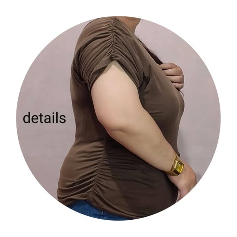 Plus Size Dina Offshoulder Ruched Top Double Lining Front and Back