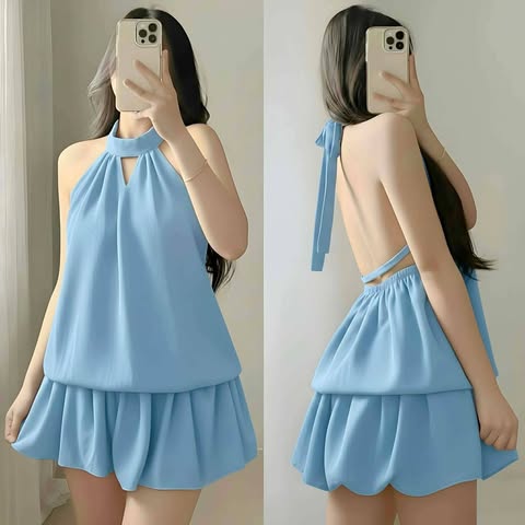 Garte V2 Backless Balloon Mini Dress