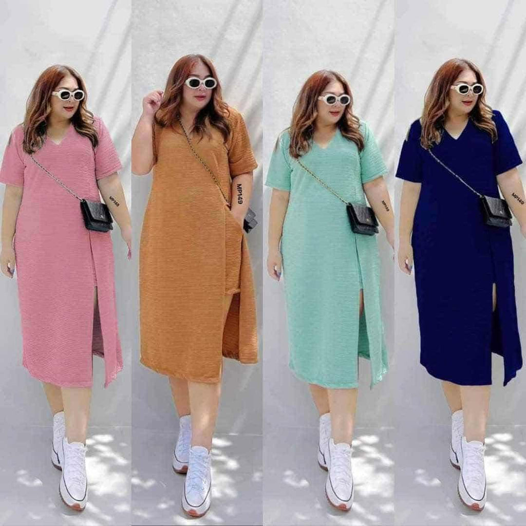 Plus Size Camille Slit Dress With Shorts
