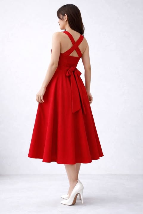 Alixandra Ribbon Midi Dress