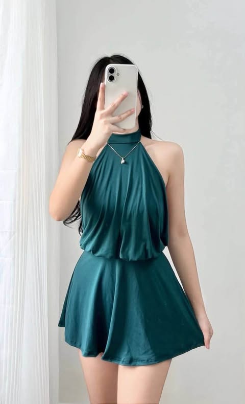 Connie Halter Backless Mini Dress