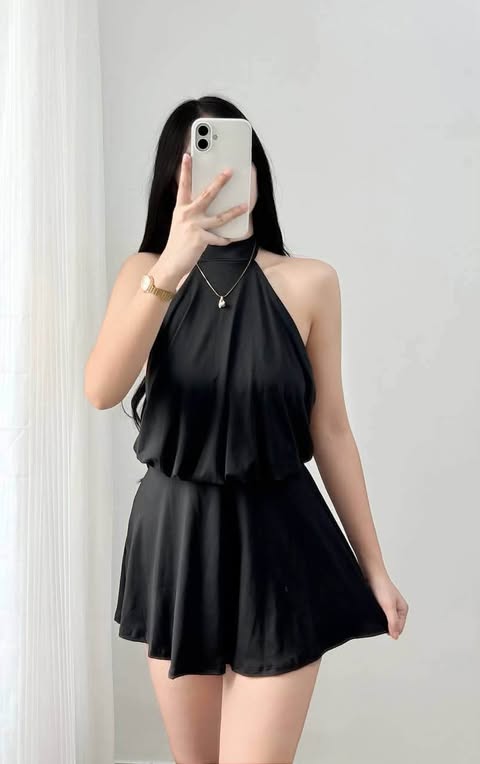Connie Halter Backless Mini Dress