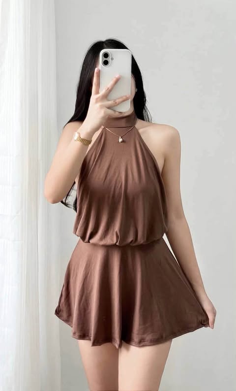 Connie Halter Backless Mini Dress