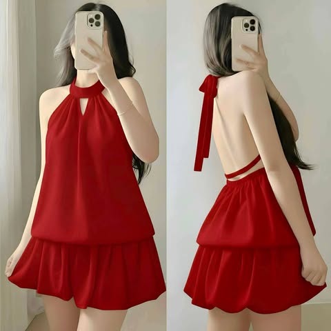 Garte V2 Backless Balloon Mini Dress