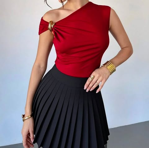 Eula Classy Buckle Top Double Lining Front