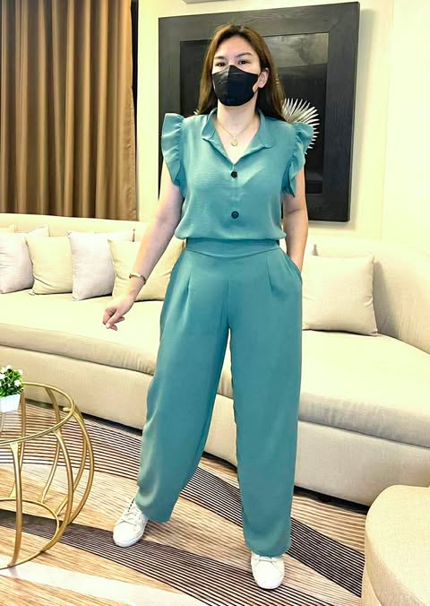 Plus Size Arabella Ruffles Top and Pants Coords