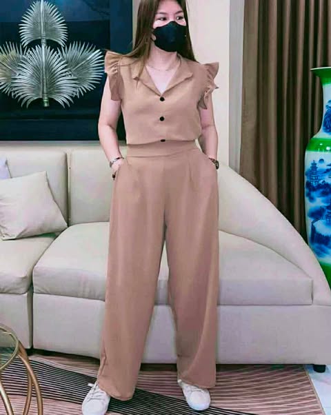 Plus Size Arabella Ruffles Top and Pants Coords