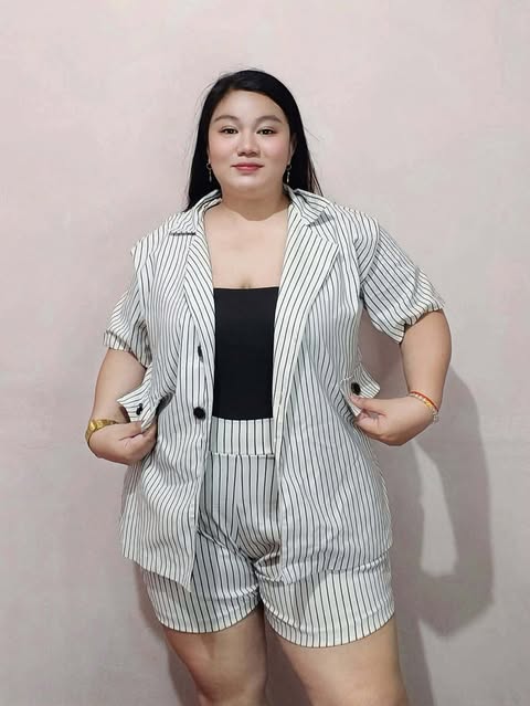 Plus Size Drake Blazer Top And Shorts Coords