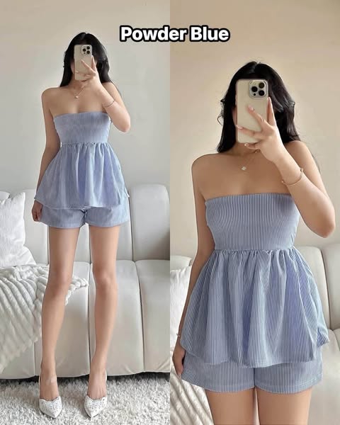Charmaine Tube Peplum Top and Shorts Coords