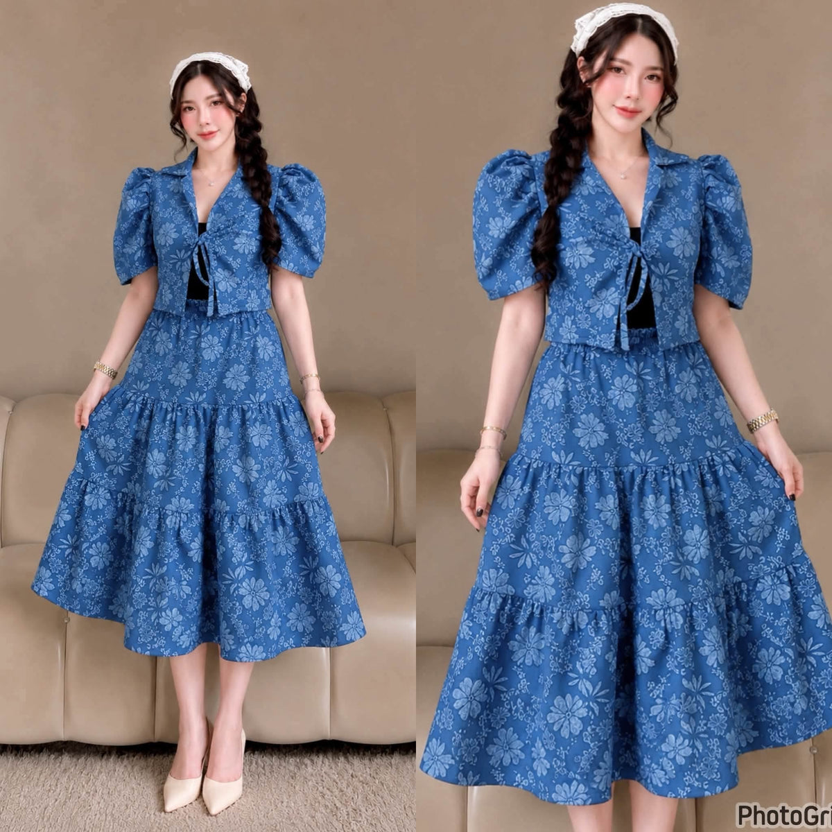 Khalie Filipiniana Bolero Top and Skirt Coords