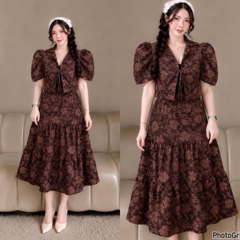 Khalie Filipiniana Bolero Top and Skirt Coords