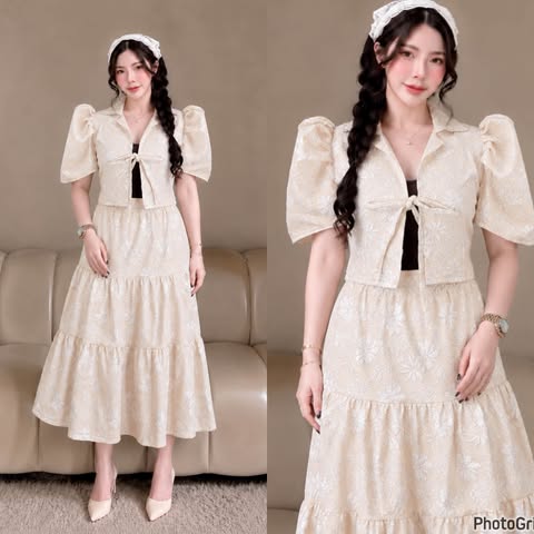 Khalie Filipiniana Bolero Top and Skirt Coords