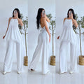 Allicia Halter Backless Lace Top and Pants Coords