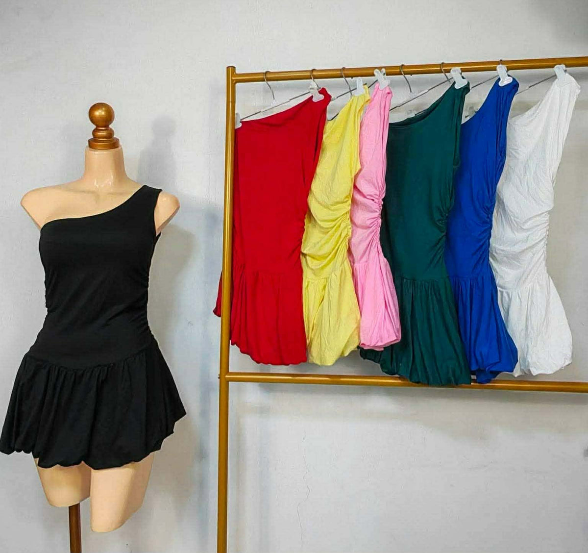 Athena One Side Bubble Mini Dress