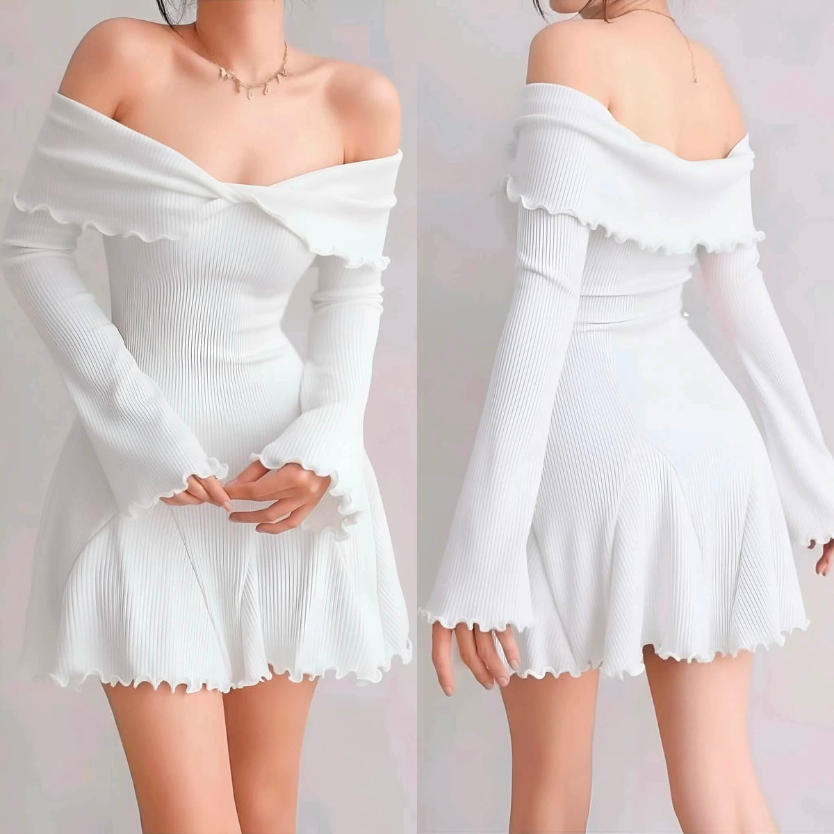 Rosa Offshoulder Longsleeve Mini Dress