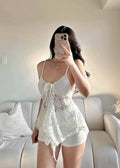 Reina Lace Padded Spag Top and Shorts Coords