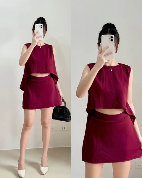 Merielle Longback Top and Skort Coords
