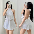 Connie Halter Backless Mini Dress