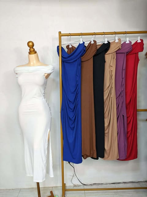 Minda Offshoulder Bodycon Maxi Dress