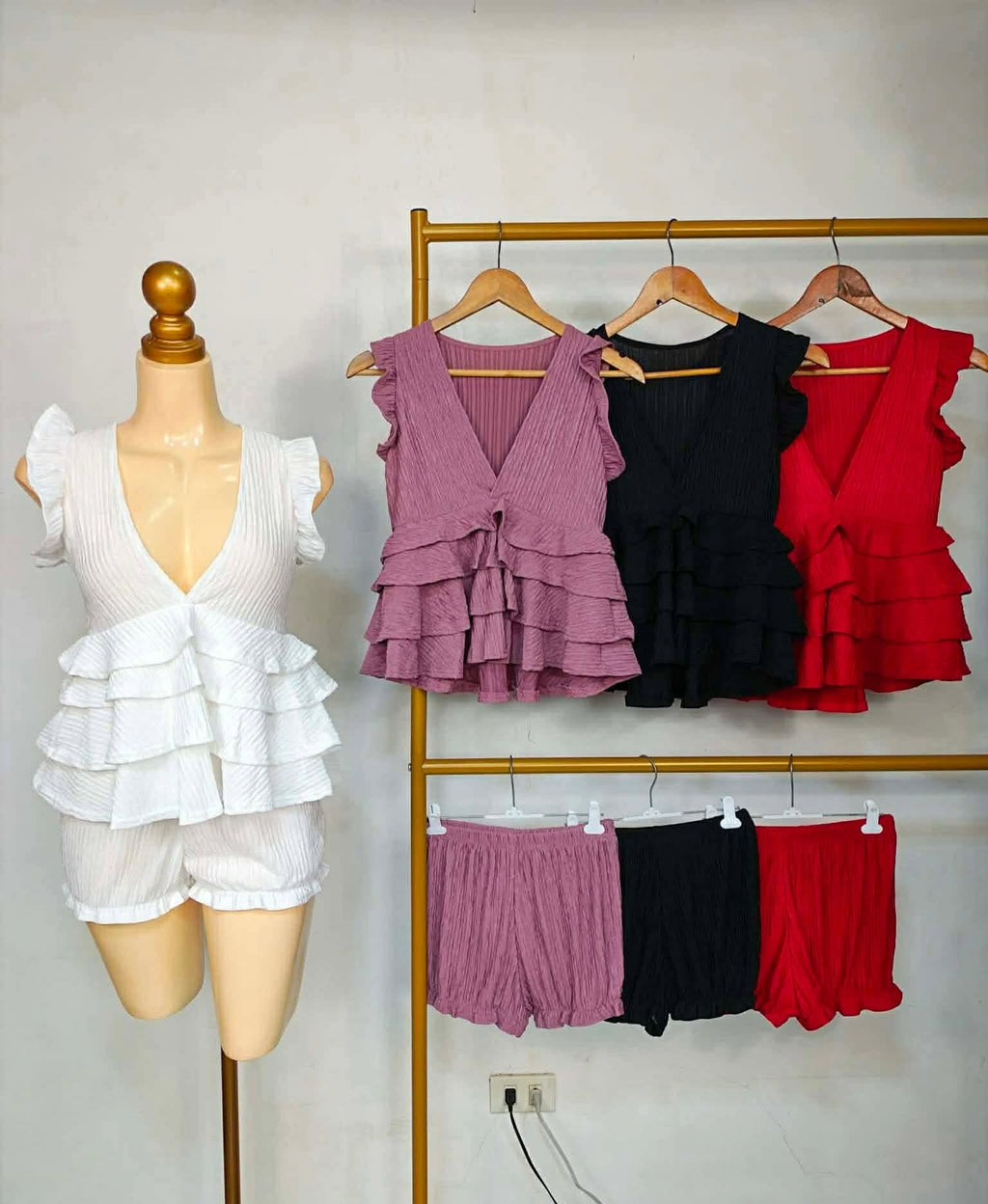 Julian Ruffles Top and Shorts Coords