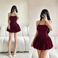 Alora Halter Backless Balloon Mini Dress
