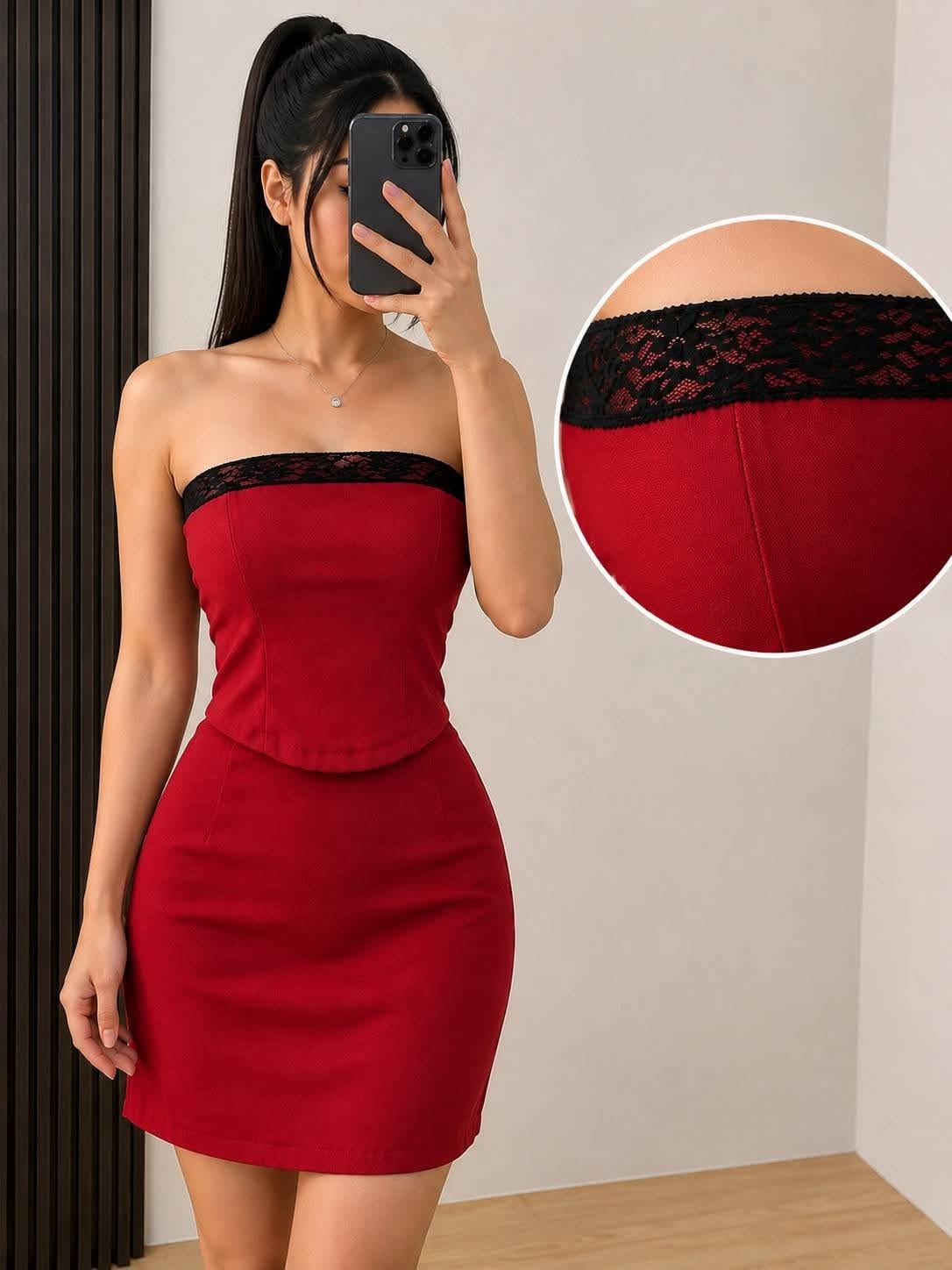 Athena Tube Lace Top and Skirt Coords